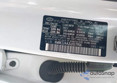 2020 Hyundai Kona Se from USA, damaged, VIN KM8K12AA2LU517916